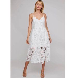 ASTR the Label White Lace A Line Midi Dress